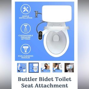 Clear Rear The Butler Bidet Toilet Attachment. Brand New